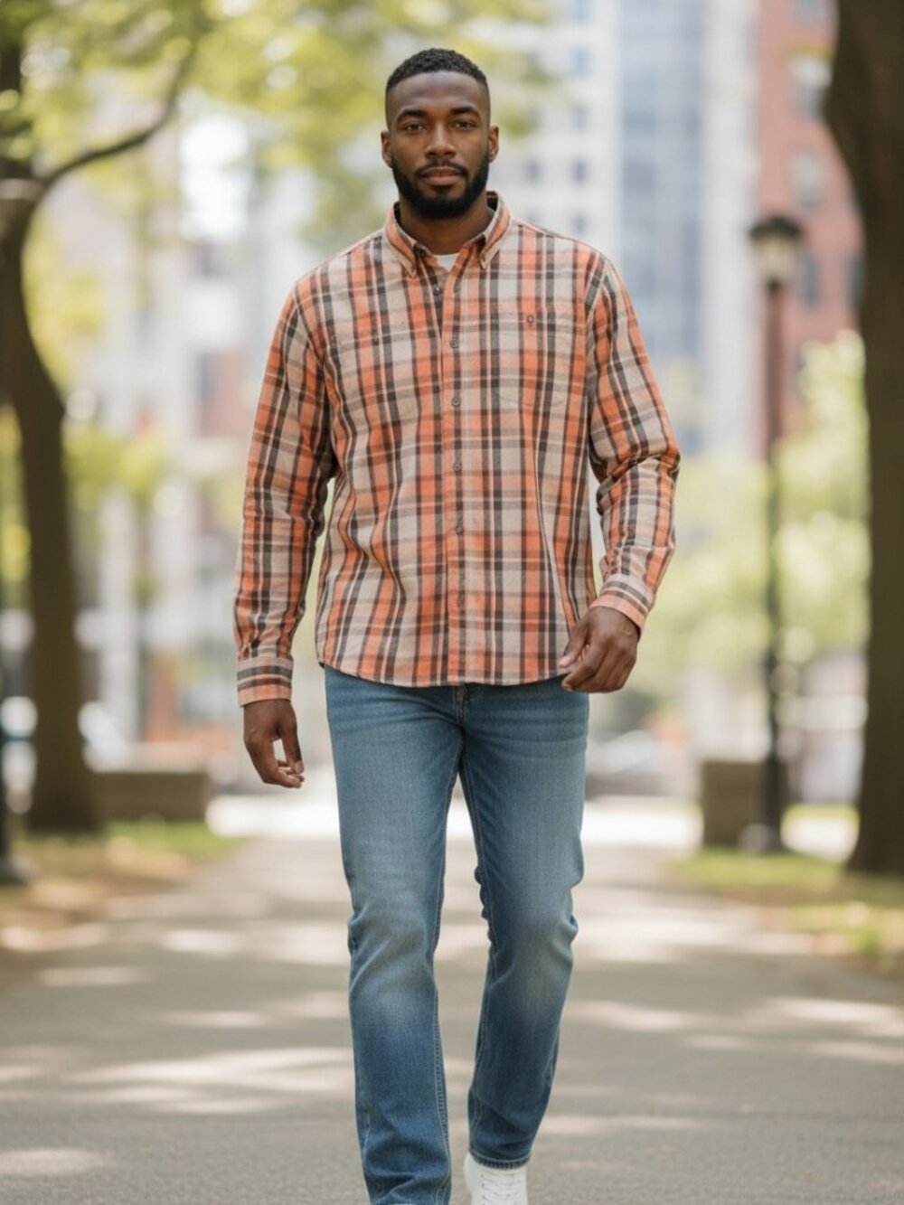 C.E. Schmidt Workwear Plaid Shirt Button Up Long Sleeve Pockets 4XL